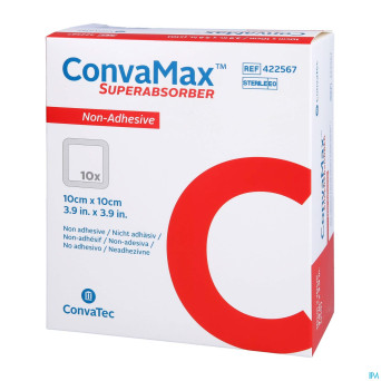Convamax superabsorber non adhesif 10x10cm 10