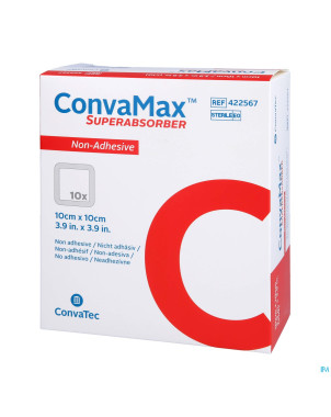 Convamax superabsorber non adhesif 10x10cm 10