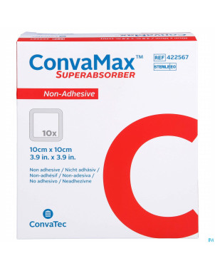 Convamax superabsorber non adhesif 10x10cm 10