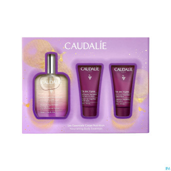 Caudalie coffret noel huile nourissante 2024 3prod