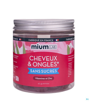 Miumlab cheveux&ongles gommes s/sucre 42