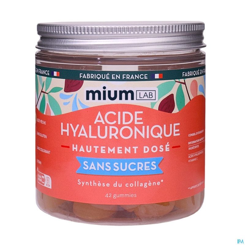 Miumlab acide hyaluronique gommes s/sucre 42