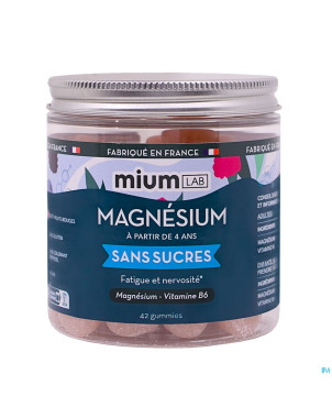 Miumlab magnesium gommes s/sucre 42