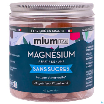 Miumlab magnesium gommes s/sucre 42