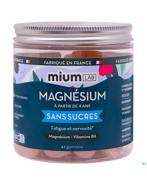 Miumlab magnesium gommes s/sucre 42