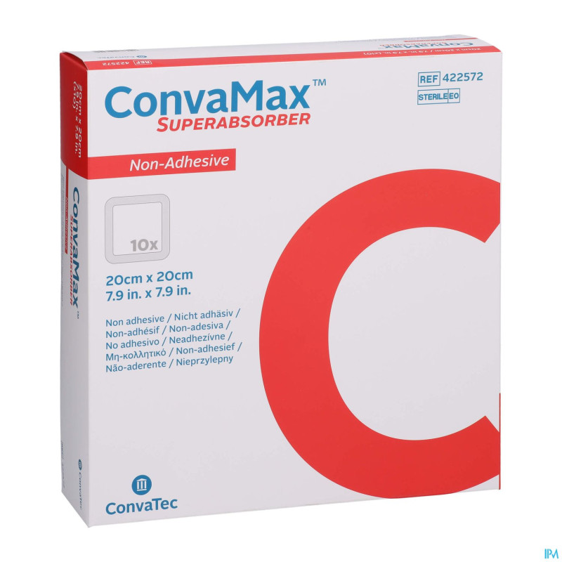 Convamax superabsorber n/adhesif 20cmx20cm 10