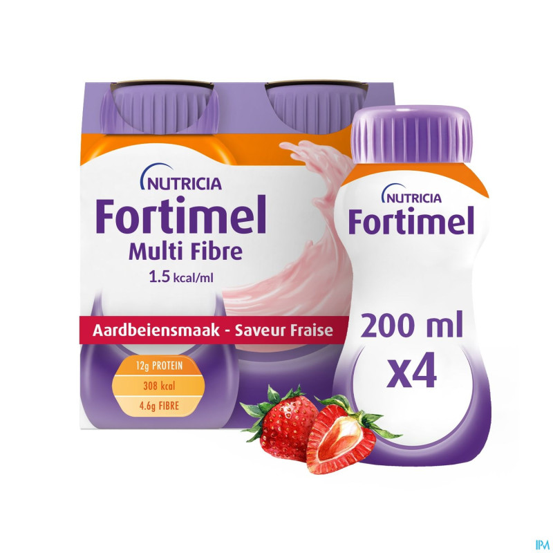 Fortimel multifiber 1.5kcal fraise 4x200ml