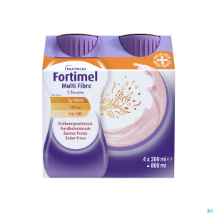 Fortimel multifiber 1.5kcal fraise 4x200ml