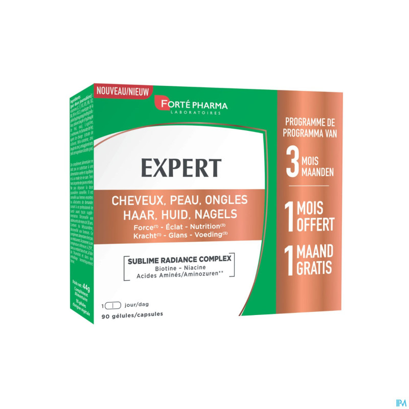 Expert cheveux peau & ongles caps 90 promopack