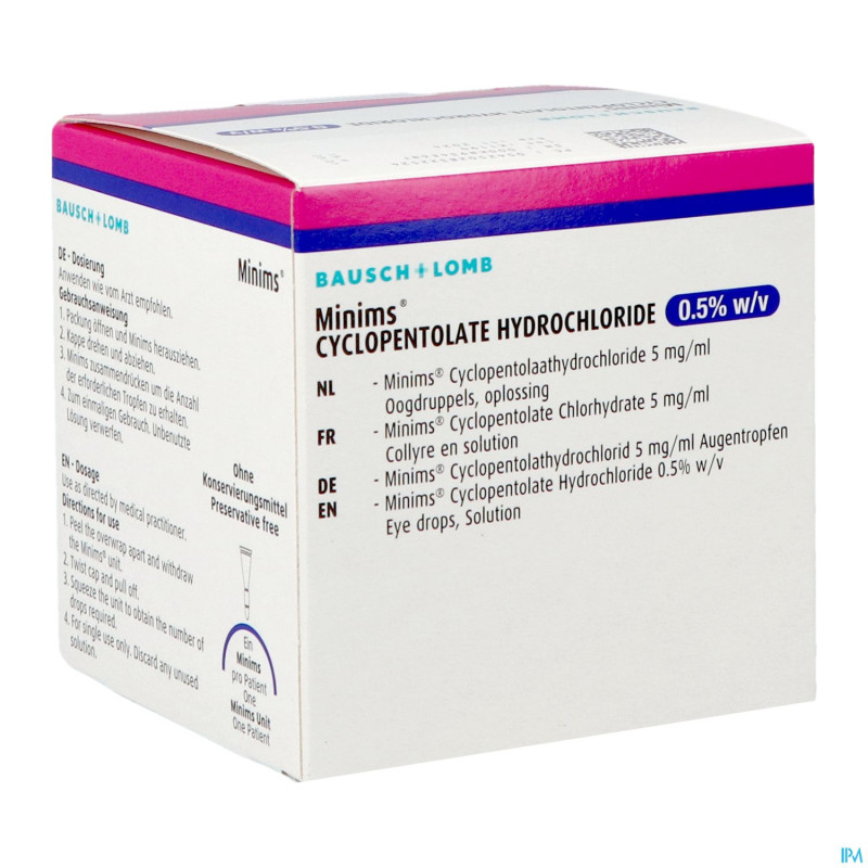 Minims cyclopentolate 0,5% 20x0,5ml