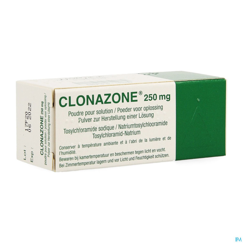 Clonazone 250mg pdr pour solution tube 20g