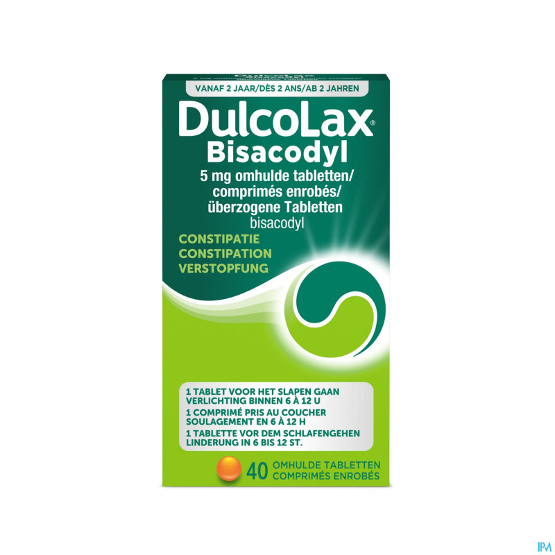 Dulcolax bisacodyl drag  40x 5mg