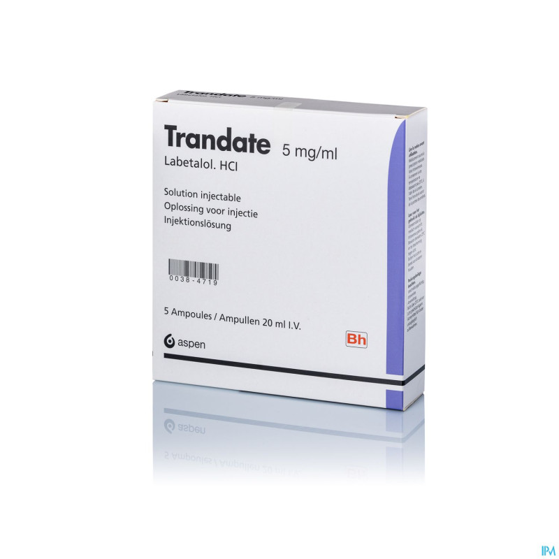 Trandate amp iv 5x100mg/20ml