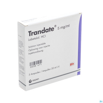 Trandate amp iv 5x100mg/20ml