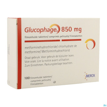 Glucophage  850 comp 100 x  850mg