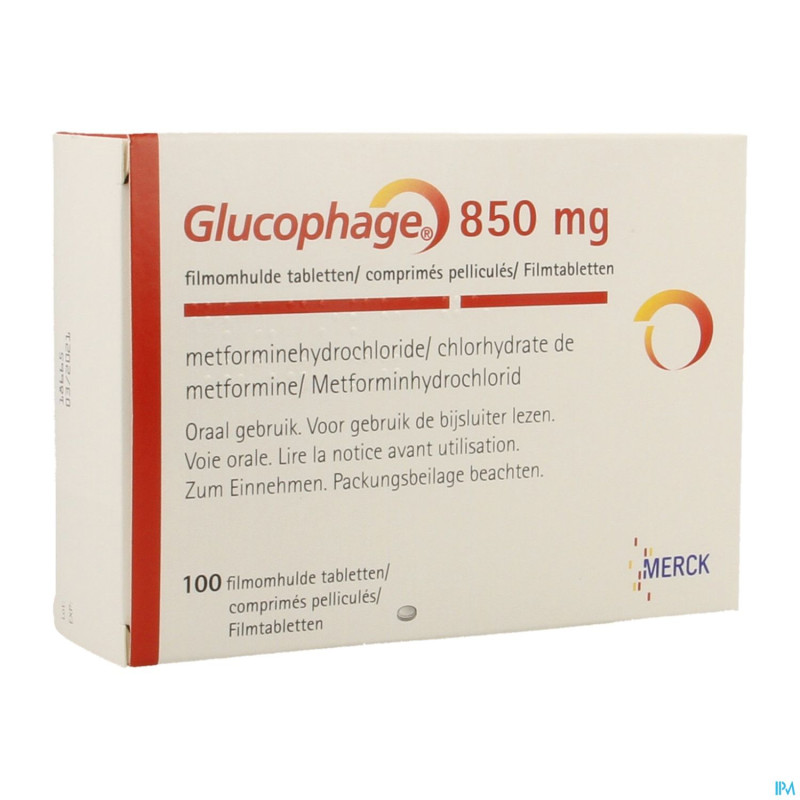 Glucophage  850 comp 100 x  850mg