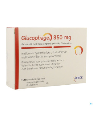 Glucophage  850 comp 100 x  850mg