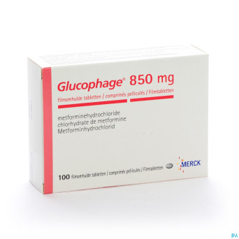 Glucophage  850 comp 100 x  850mg