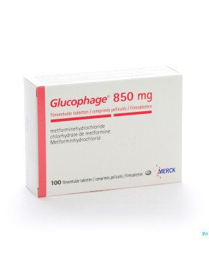 Glucophage  850 comp 100 x  850mg
