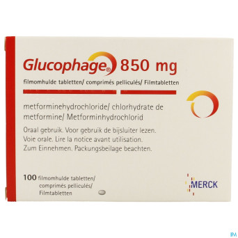 Glucophage  850 comp 100 x  850mg