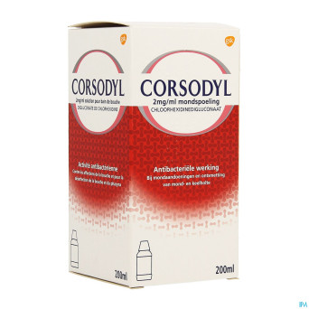 Corsodyl 2mg/ml sol bain bouche 200ml