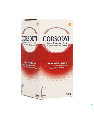 Corsodyl 2mg/ml sol bain bouche 200ml