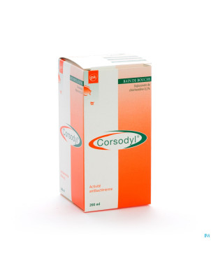 Corsodyl 2mg/ml sol bain bouche 200ml