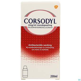 Corsodyl 2mg/ml sol bain bouche 200ml