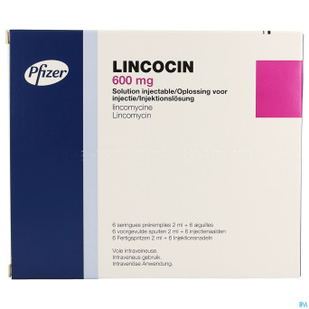 Lincocin amp ser inj 6 x 600 mg/2 ml