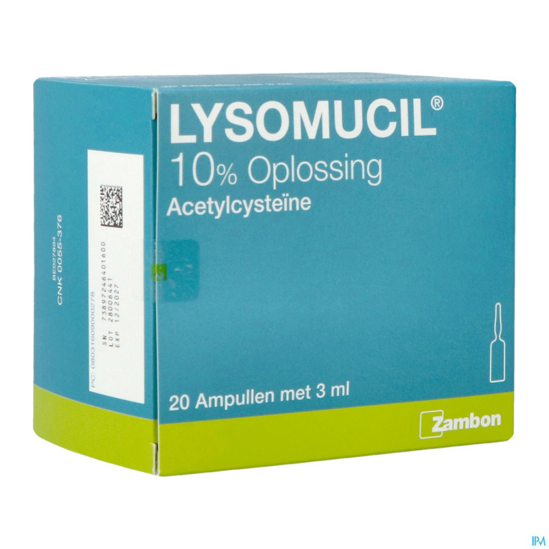 Lysomucil 10% amp 20 x 300 mg/3 ml