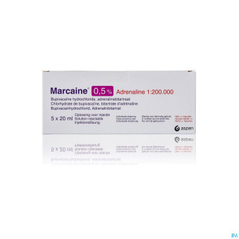 Marcaine+adren. sol.inj.5x20ml 50 %