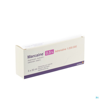 Marcaine+adren. sol.inj.5x20ml 50 %