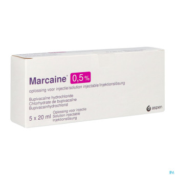 Marcaine sol. inj. 5 x 20 ml 0,50 %
