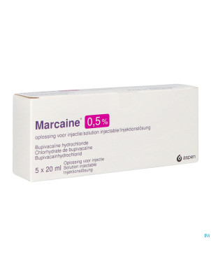 Marcaine sol. inj. 5 x 20 ml 0,50 %