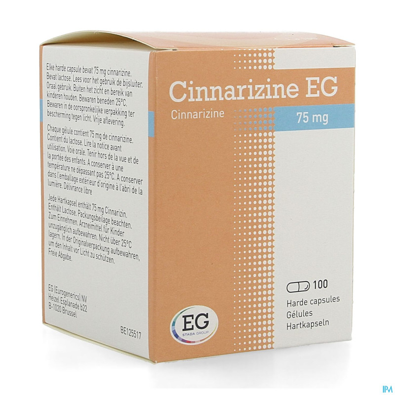 Cinnarizine eg caps  100 x 75 mg