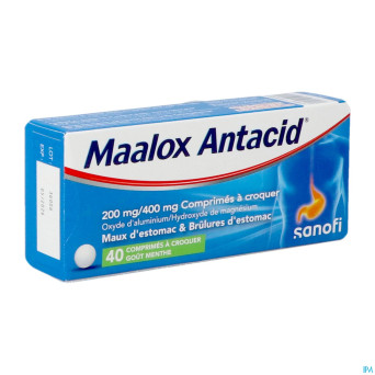 Maalox antacid 200/400 comp  40