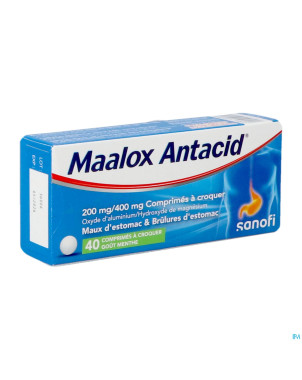 Maalox antacid 200/400 comp  40