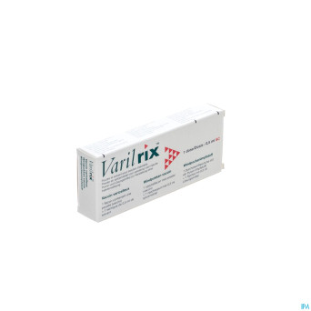 Varilrix 1 dos inj + solv sc 0,5ml + 2 aiguilles