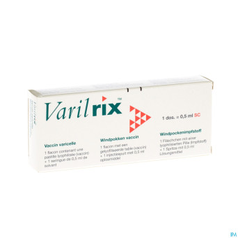 Varilrix 1 dos inj + solv sc 0,5ml + 2 aiguilles
