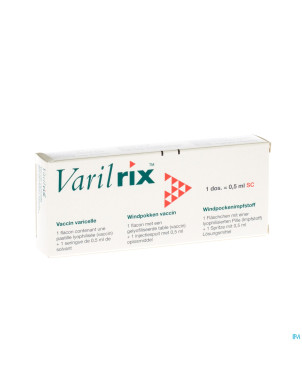 Varilrix 1 dos inj + solv sc 0,5ml + 2 aiguilles