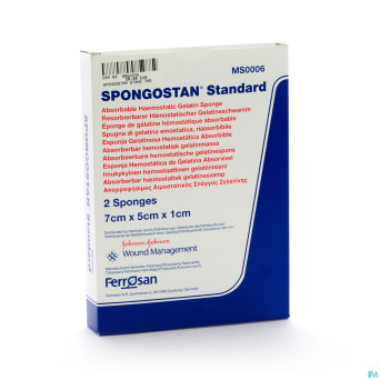 Spongostan standard    70x50x10mm  2 ms0006