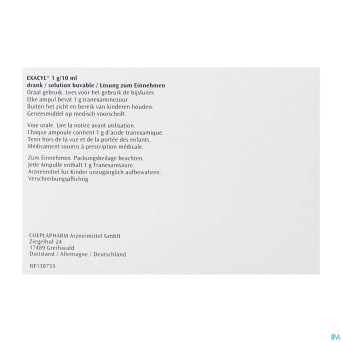 Exacyl amp per os 10x1g/10ml