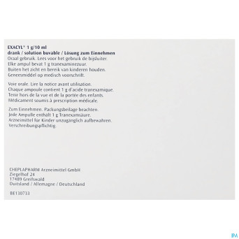 Exacyl amp per os 10x1g/10ml