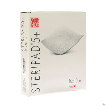 Steripad 5+    10,0x10,0cm 10 12pl cp ster