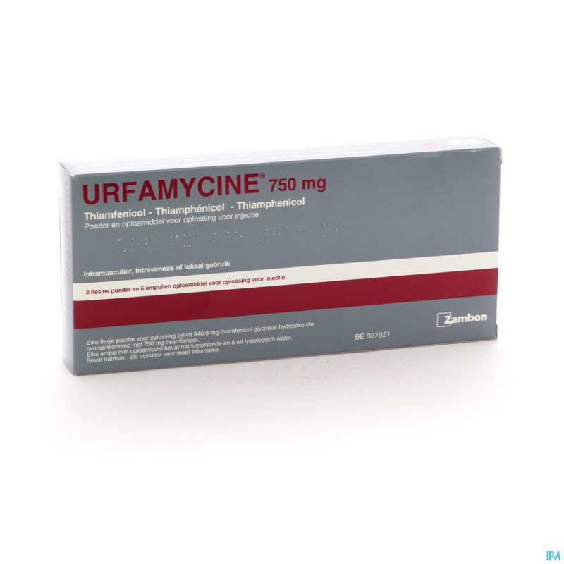 Urfamycine fl inj 3 x 750mg + amp 6