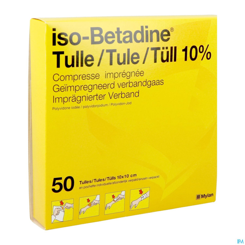 Iso betadine tulles compr 50 10x10