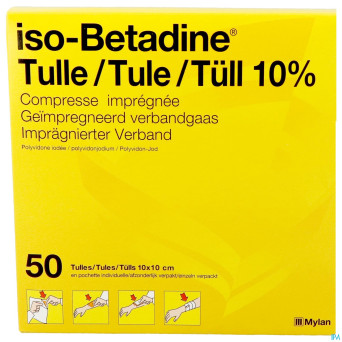 Iso betadine tulles compr 50 10x10