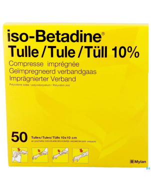 Iso betadine tulles compr 50 10x10