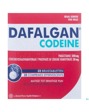 Dafalgan codeine eff 500mg tabl 32