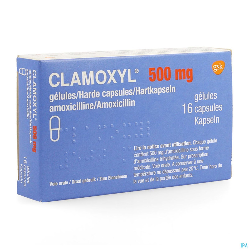 Clamoxyl caps  16 x 500 mg
